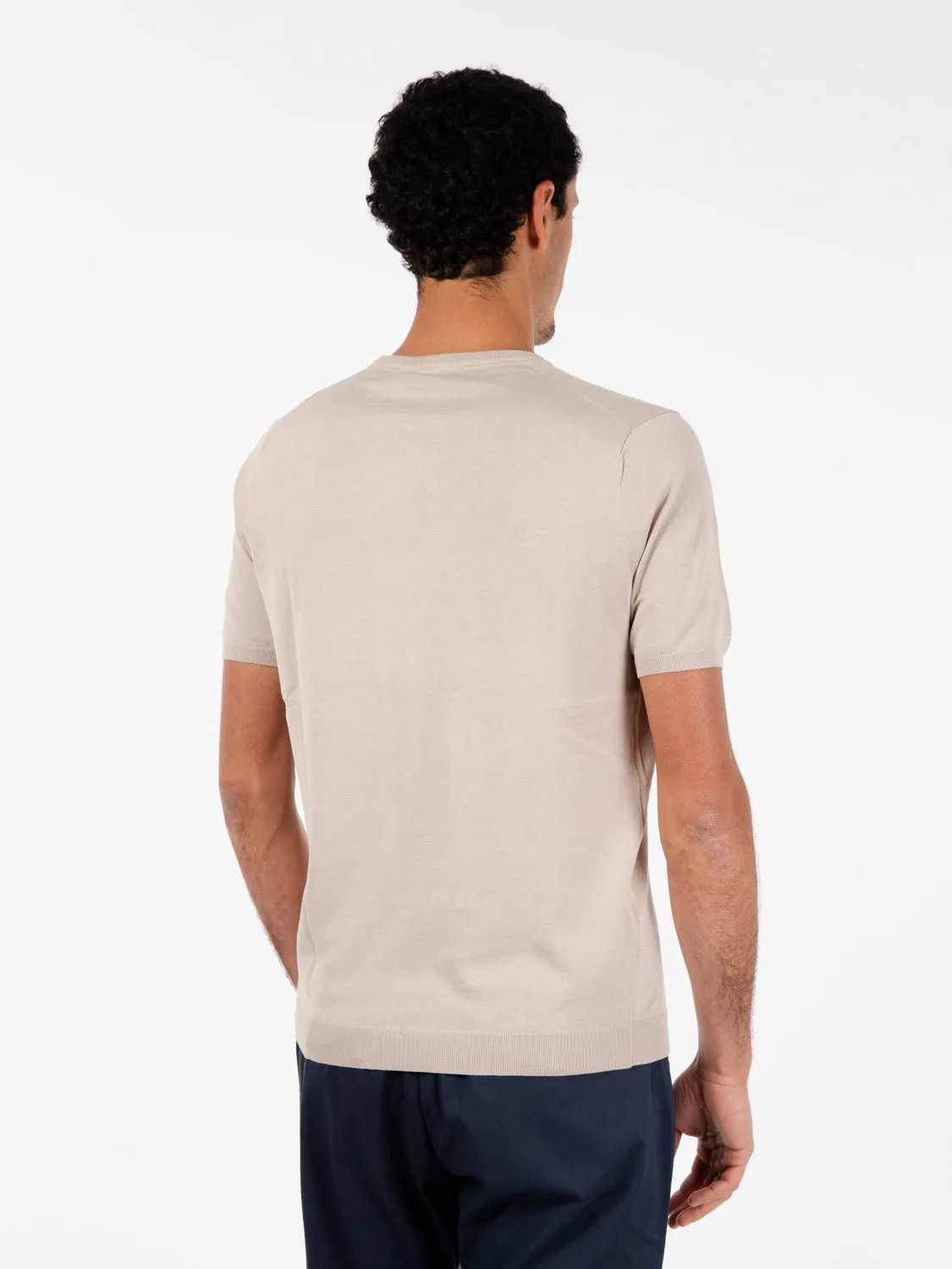 Maglia lavorata con maniche corte sand