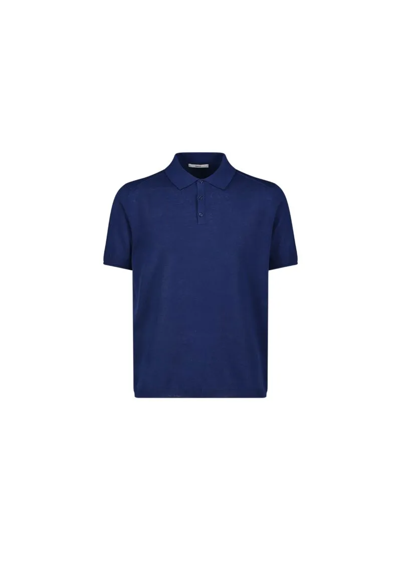 Maglia polo in lino e cotone