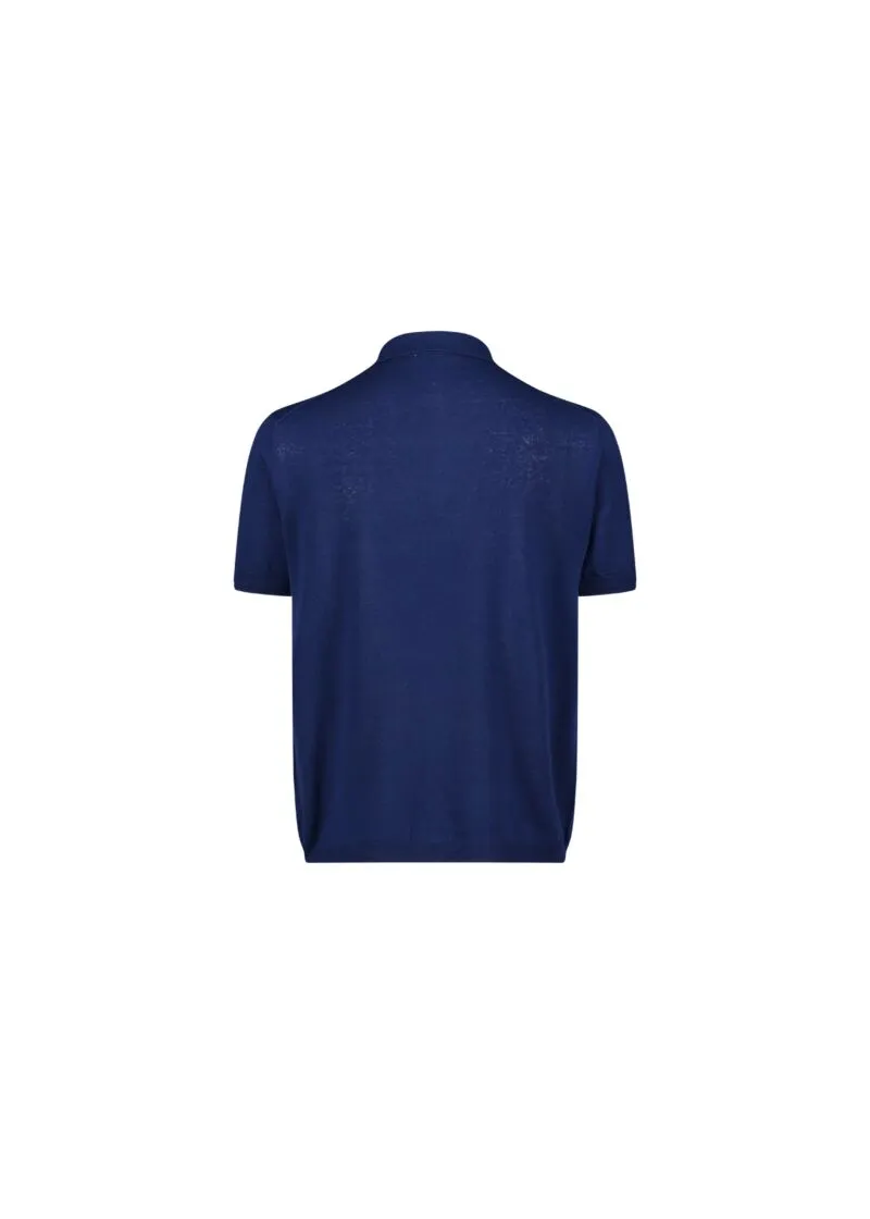 Maglia polo in lino e cotone