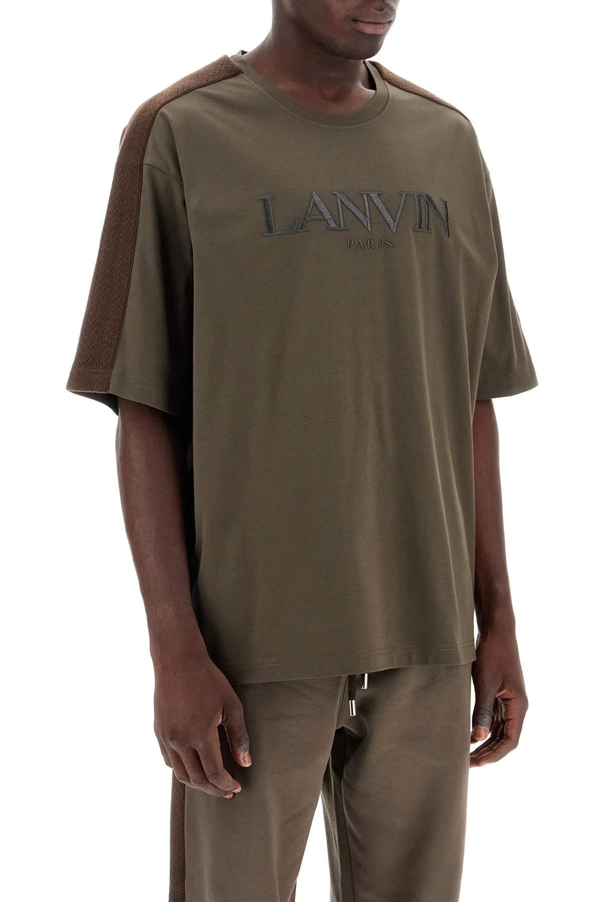 Maglietta logo Lanvin con strisce di marca del marciapiede
