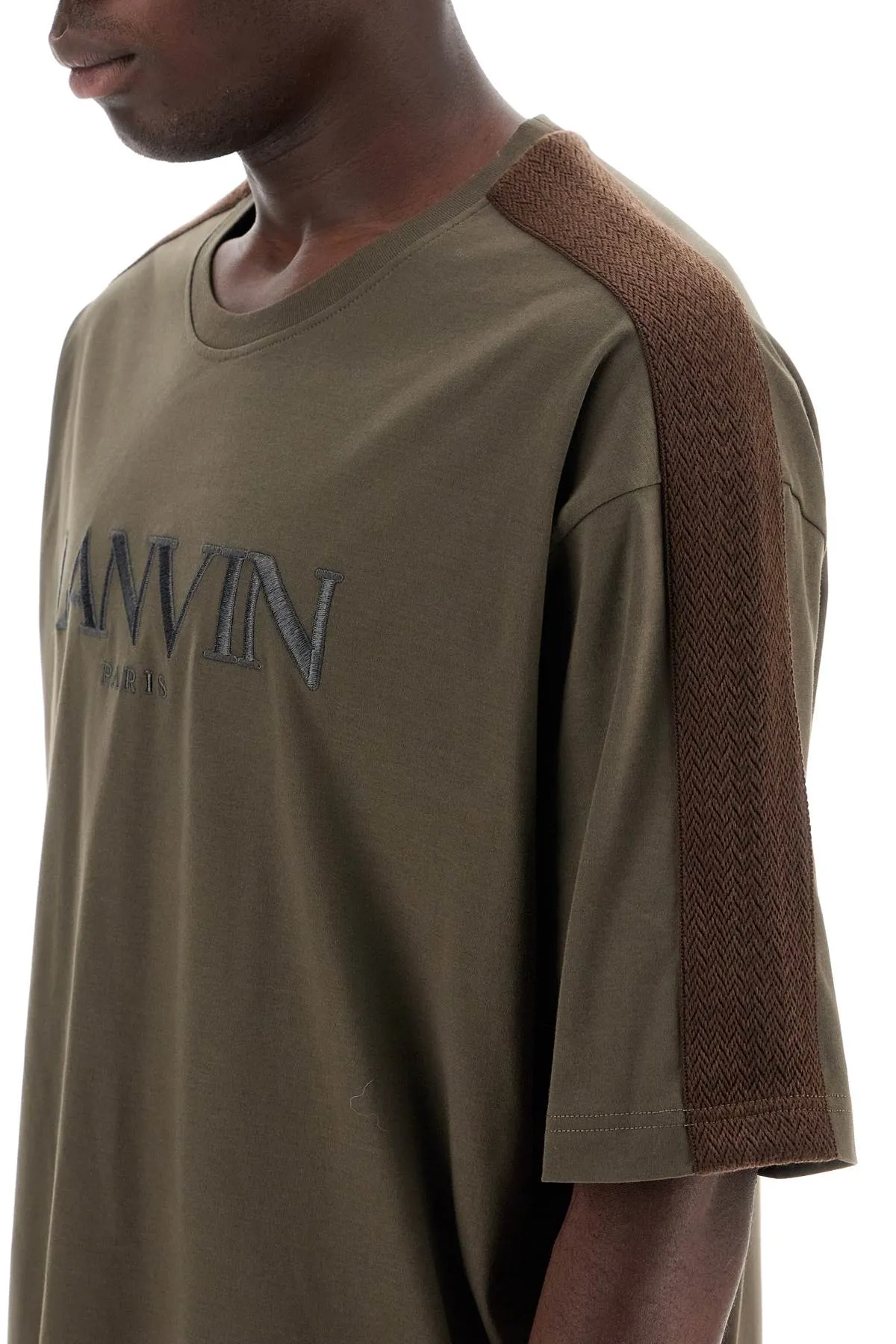 Maglietta logo Lanvin con strisce di marca del marciapiede