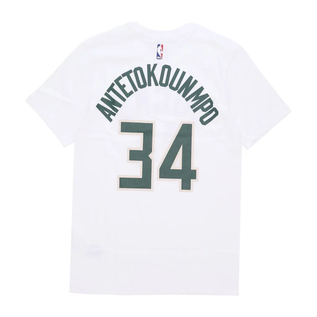 maglietta uomo nba essential tee no 34 giannis antetokounmpo milbuc WHITE