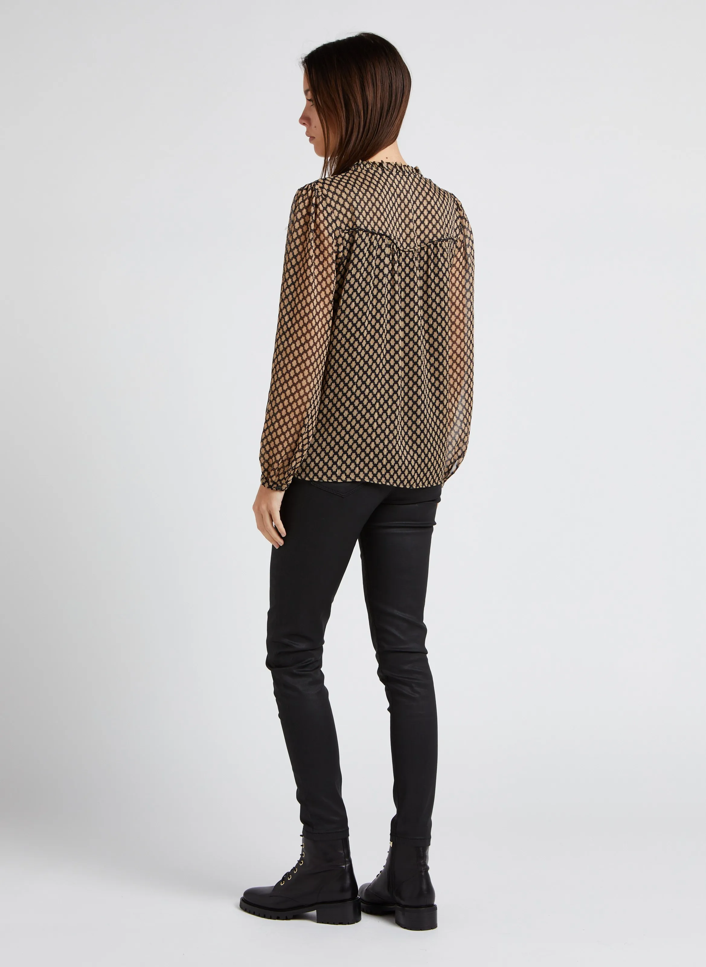  MAISON 123   SUZY - Jeans slim fit cerati a vita alta | Nero