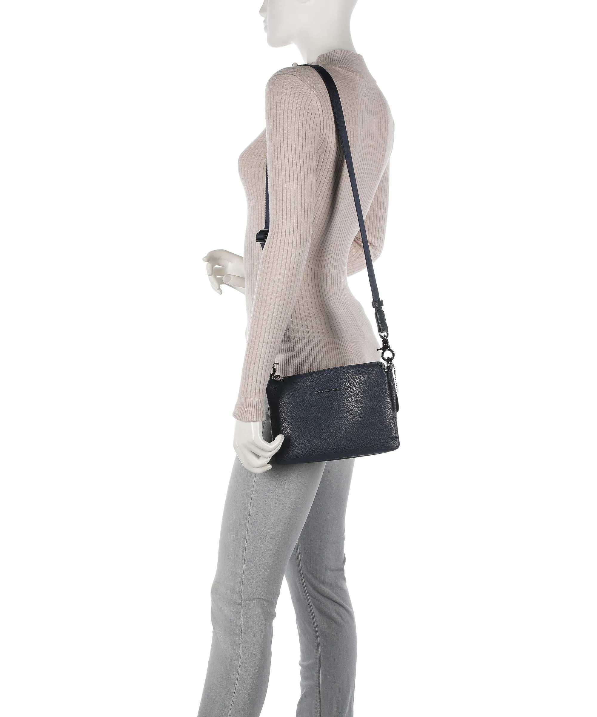  Mandarina Duck Mellow Leather Borsa a tracolla pelle di vitello grana navy  