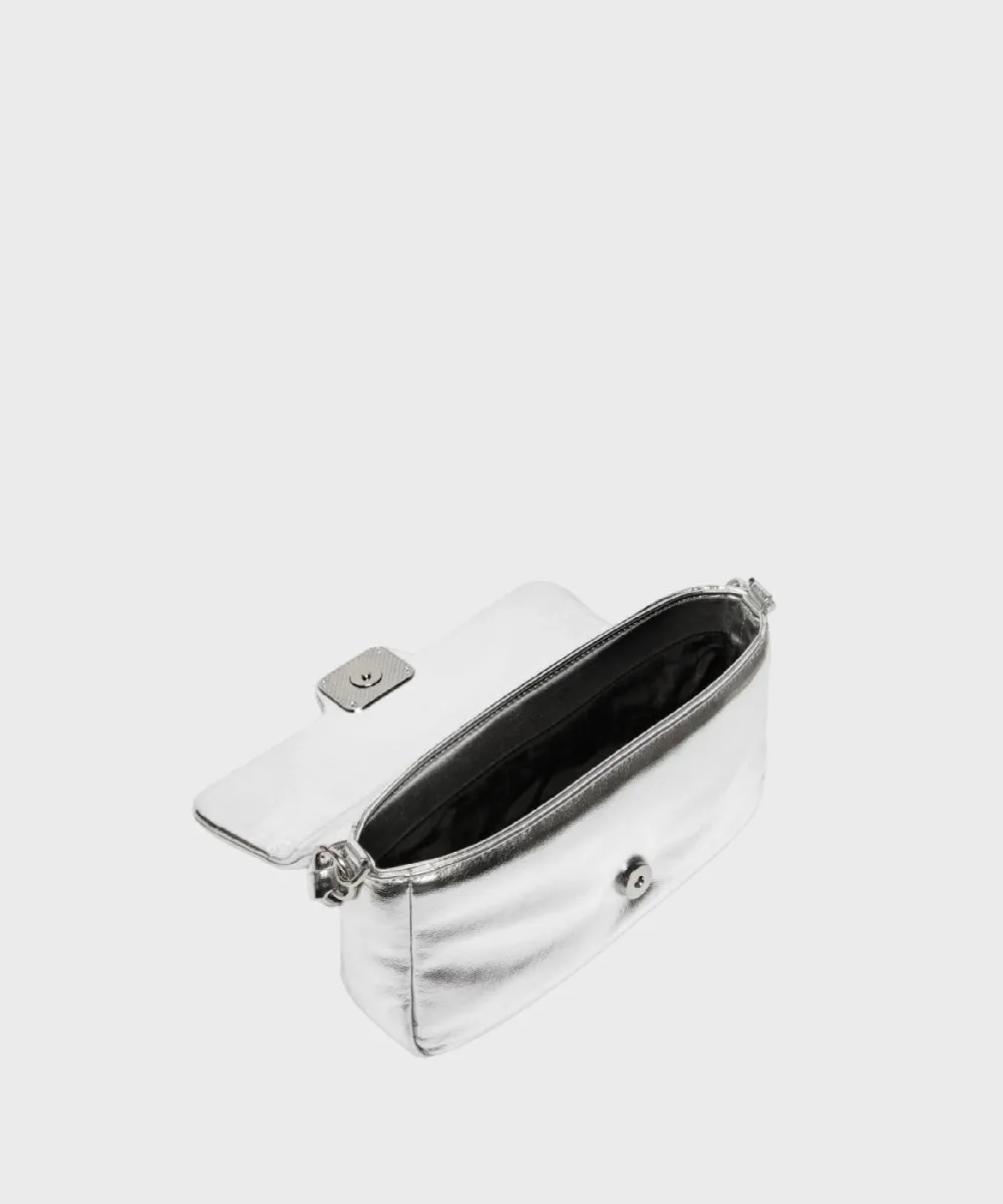 Marella Emily borsa baguette, pelle vegana argento