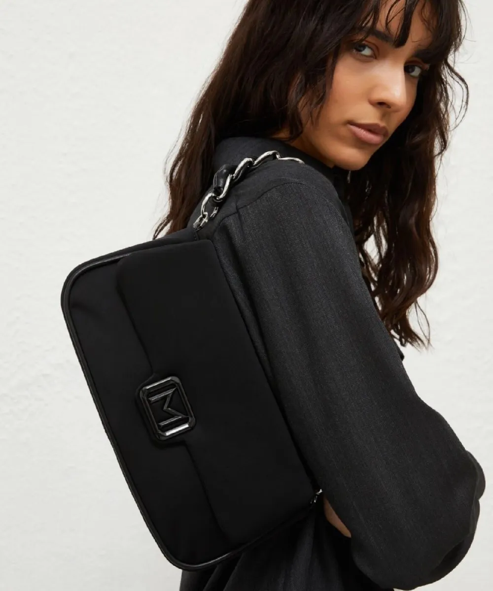 Marella Emily1 borsa baguette, tessuto nero