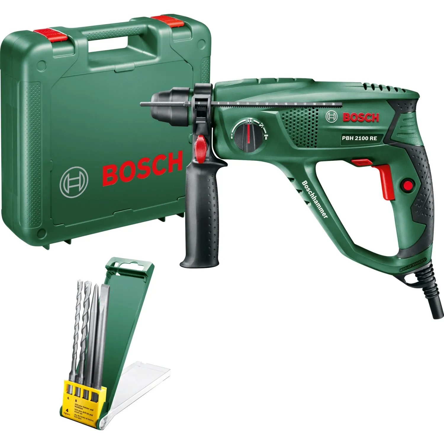 Martello tassellatore Bosch Home and Garden PBH 2100 RE 550 W incl. valigia
