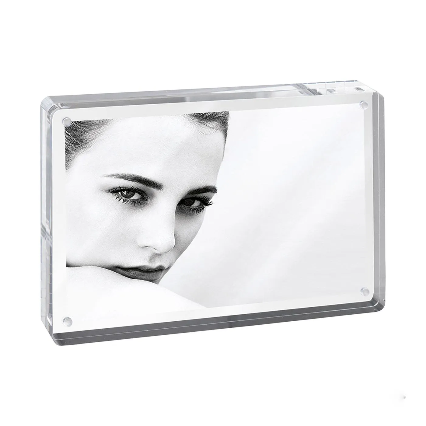 Mascagni  Portafoto da tavolo in plexiglass dal design minimalista