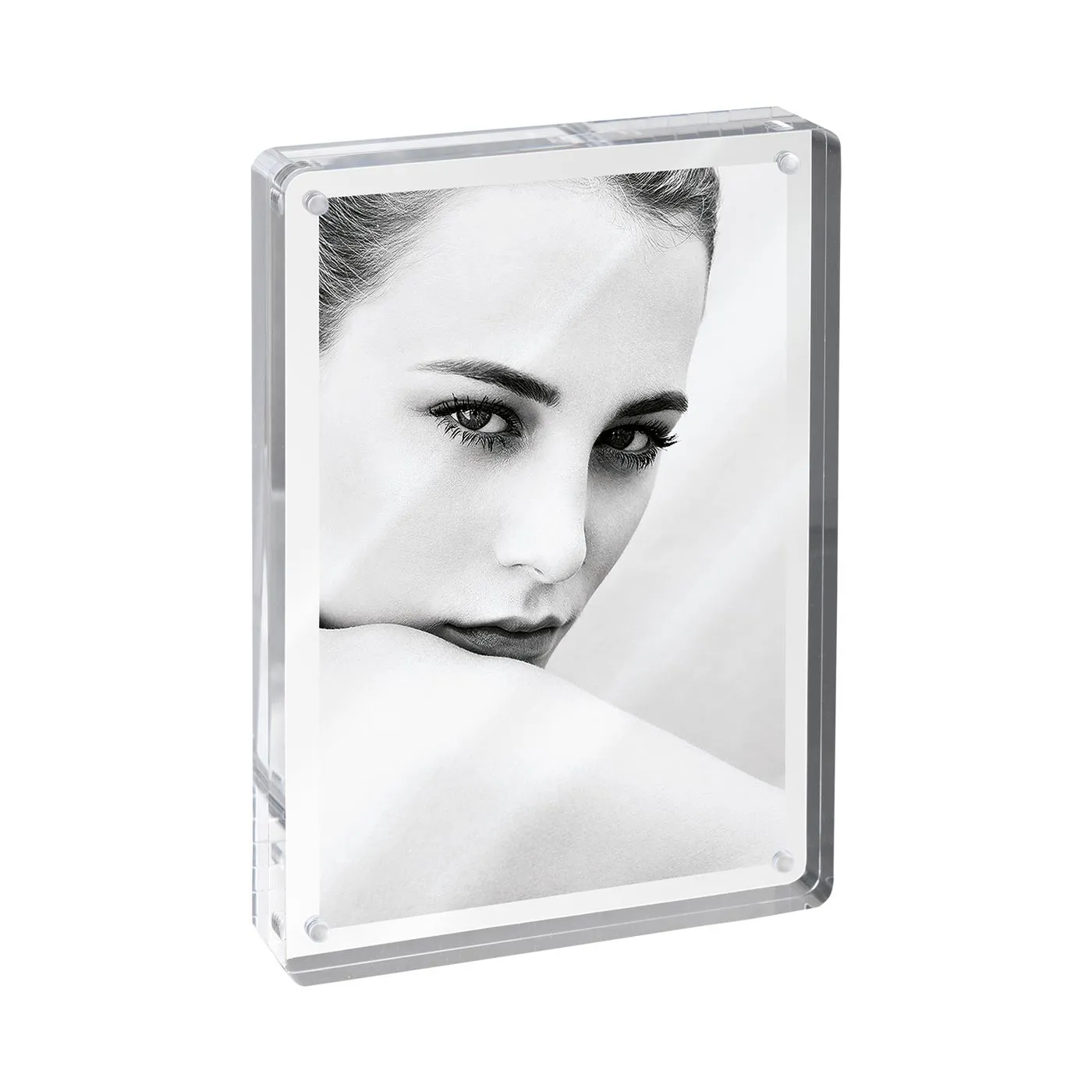 Mascagni  Portafoto da tavolo in plexiglass dal design minimalista