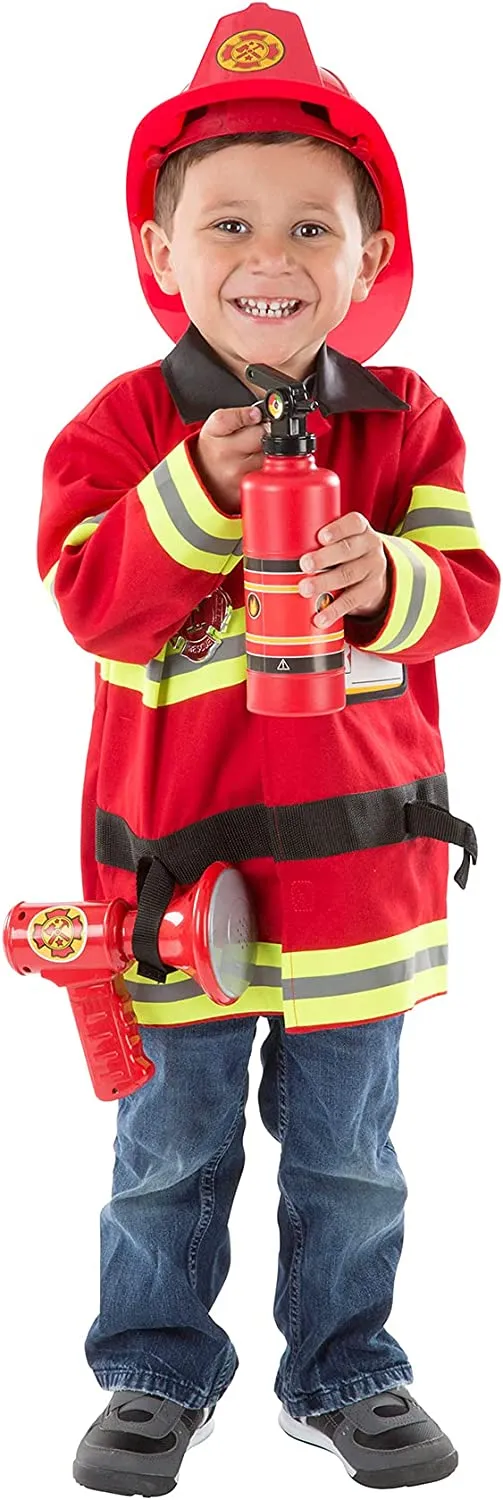 Melissa & Doug Giocattoli per giochi di ruolo costume da pompiere | Costumi per Halloween e Carnevale per bambini e bimbi piccol