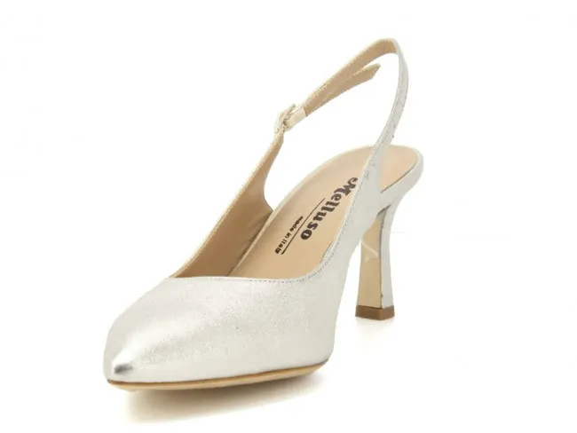MELLUSO SCARPE DONNA ESTATE D165D  DECOLTE CON CINTURINO ARGENTO