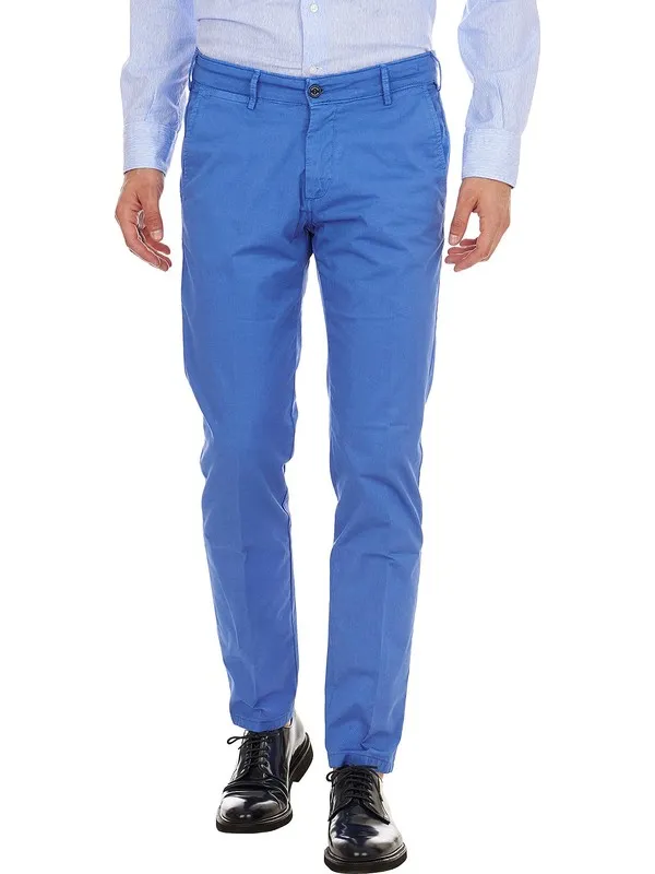Men's 5-pocket light blue chinos trousers