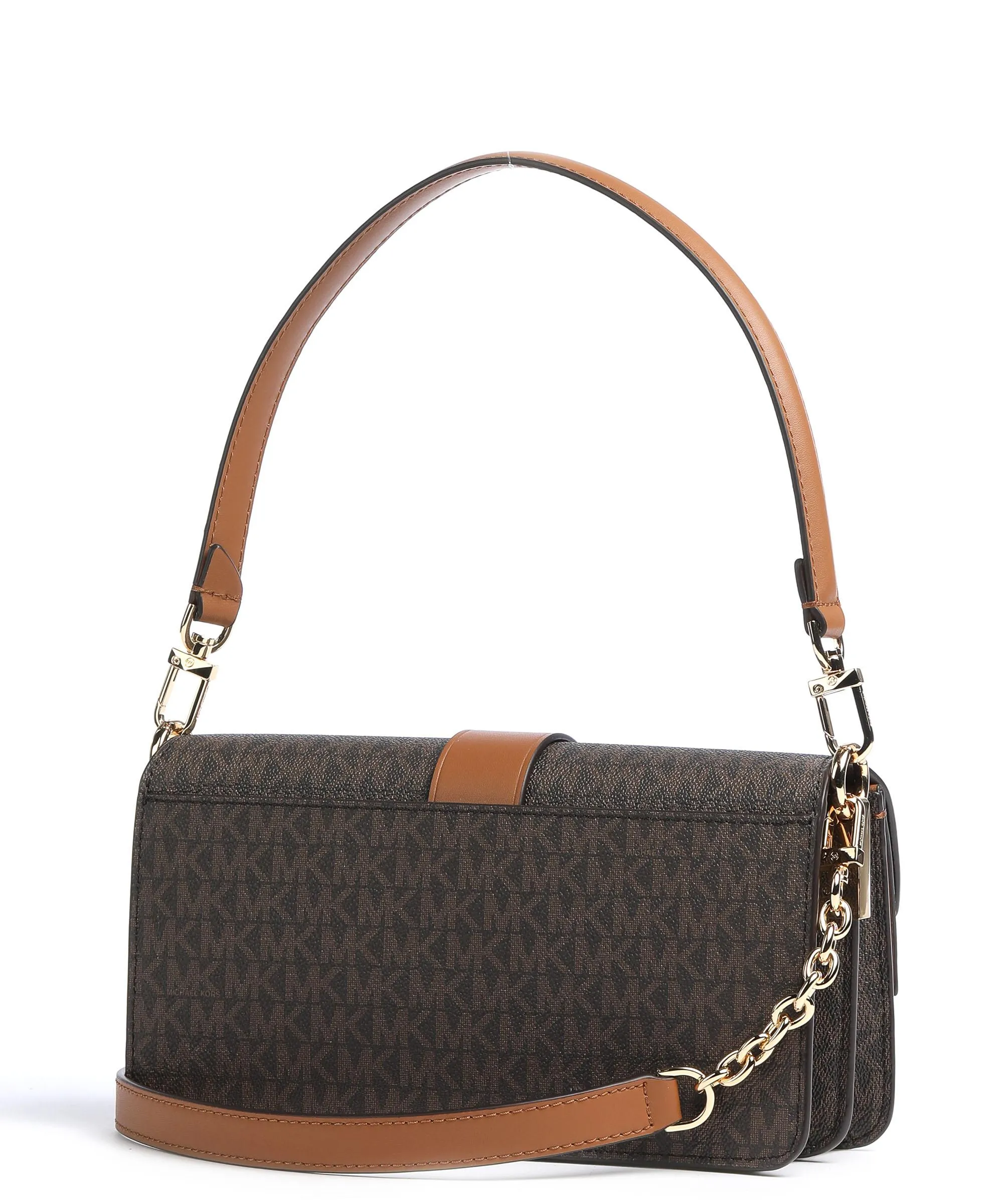  Michael Kors Greenwich Borsa a spalla pelle sintetica marrone scuro  