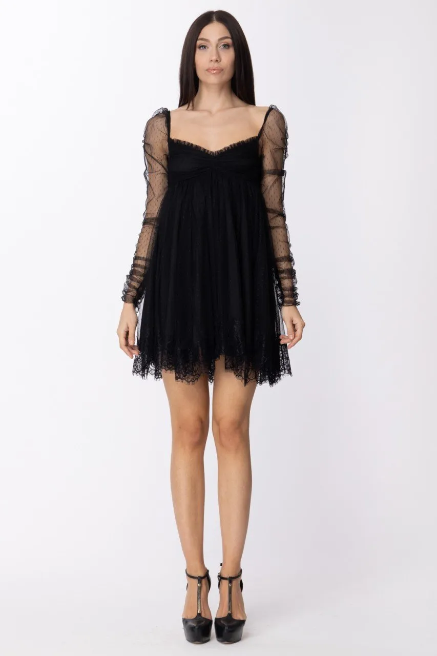 Mini abito Brit con fondo in pizzo Black