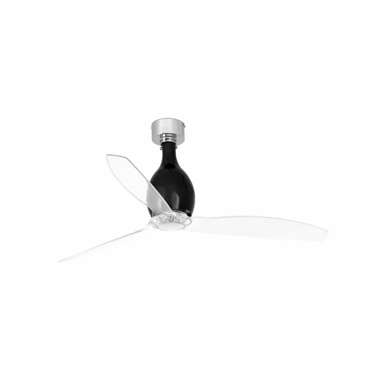 MINI ETERFAN M Ventilatore da soffitto nero opaco/transparente con motore DC SMART