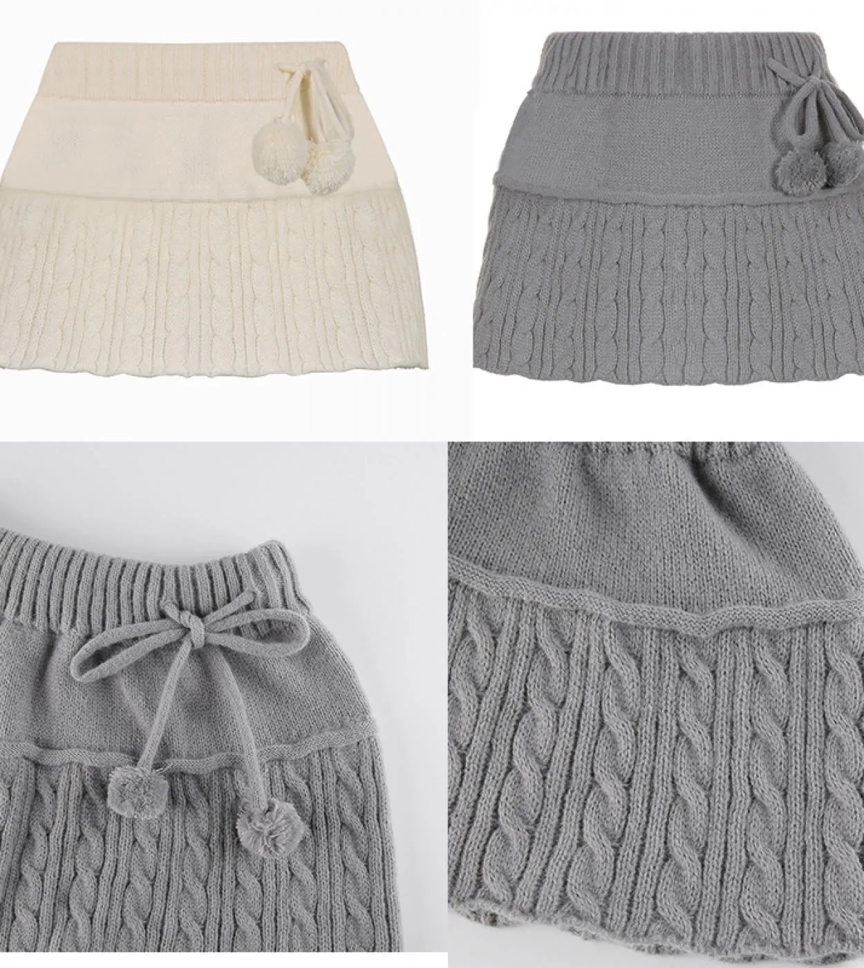 Minigonne lavorate a maglia con lacci in pelliccia Gonne a tubino dolci e carine Twist Skinny a vita bassa Gonne corte da do