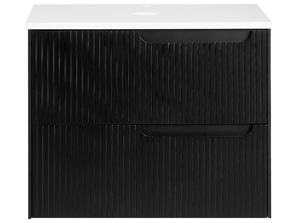 Mobile lavabo da parete QUINTELA 60 cm 52 cm 48 cm Nero