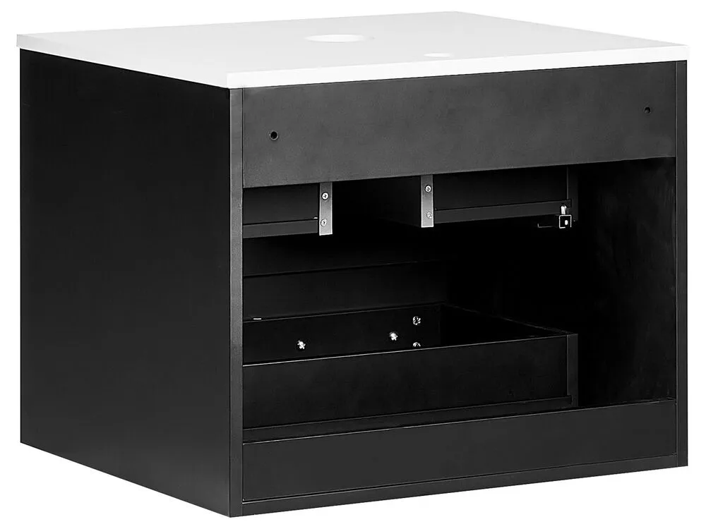 Mobile lavabo da parete QUINTELA 60 cm 52 cm 48 cm Nero