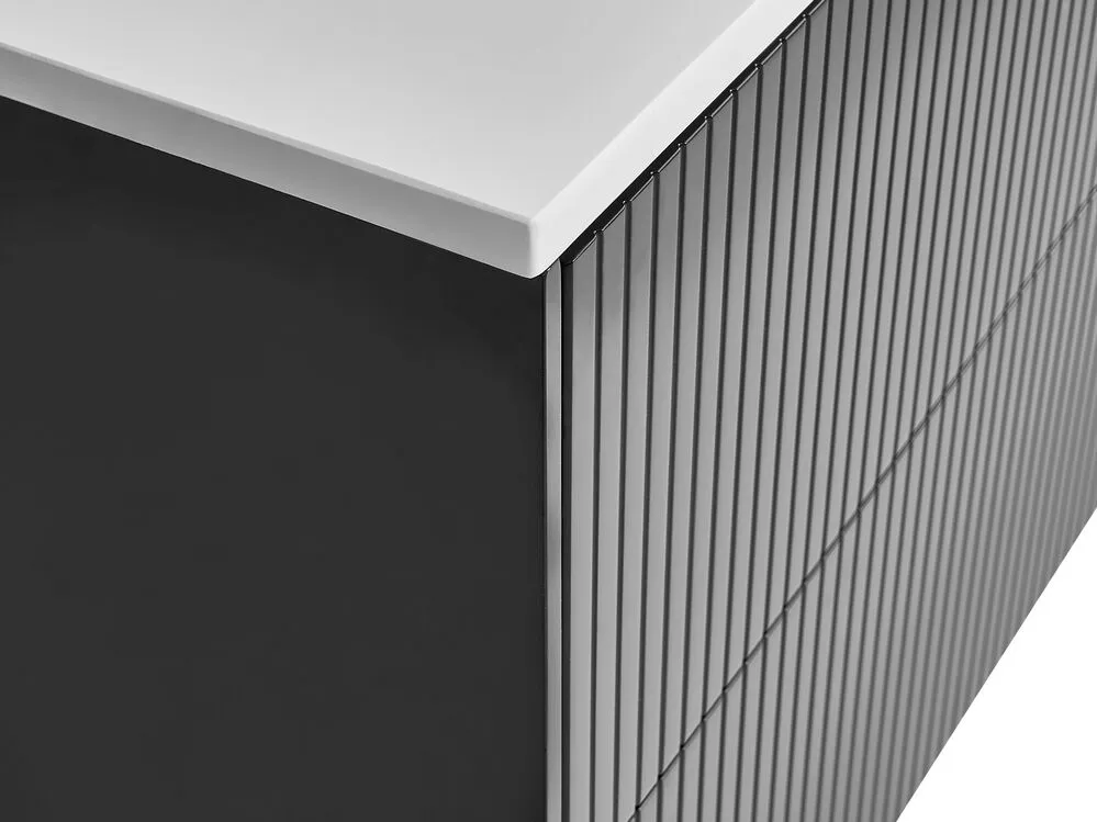 Mobile lavabo da parete QUINTELA 60 cm 52 cm 48 cm Nero