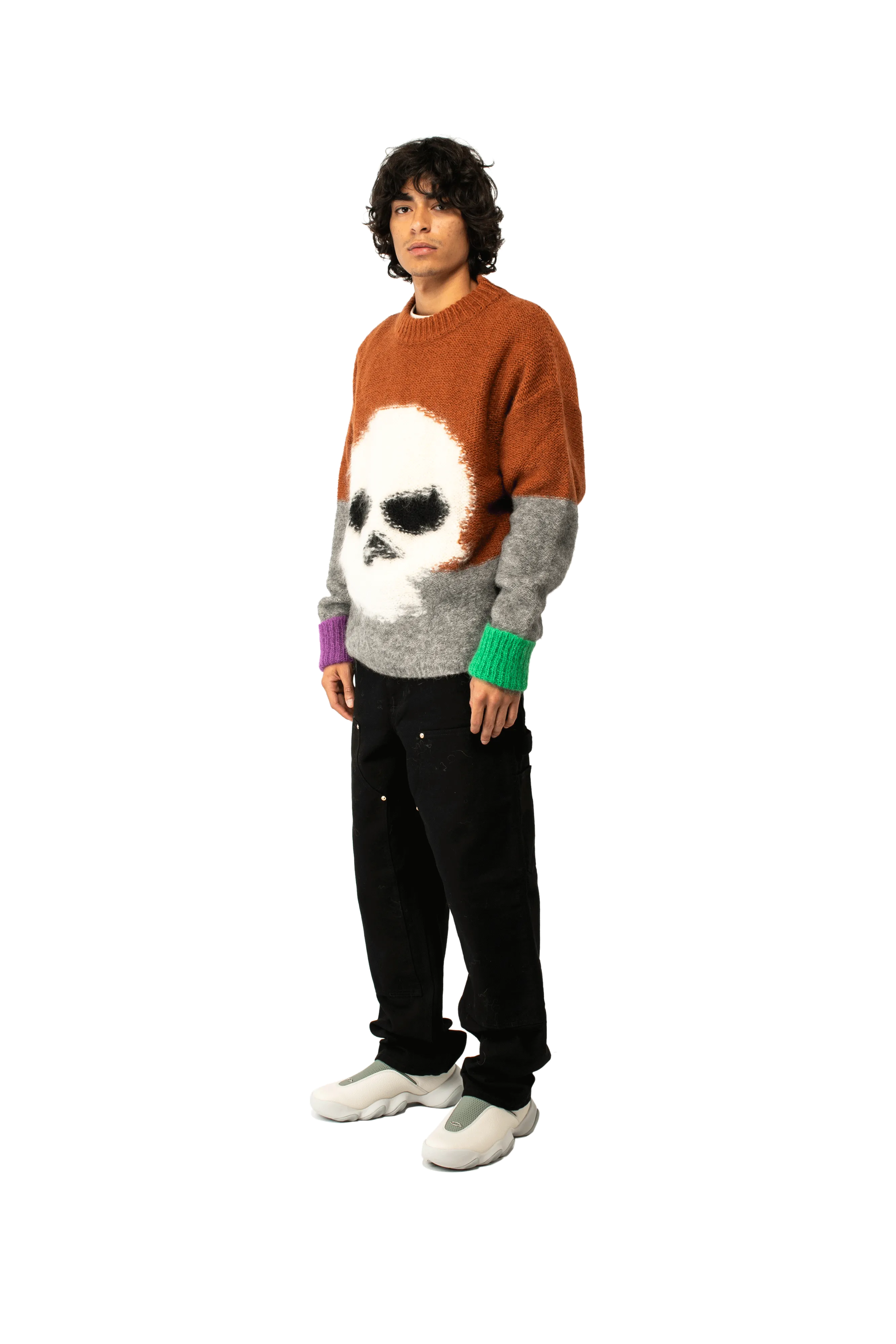 Mohair Skull Intarsia Sweater Knit