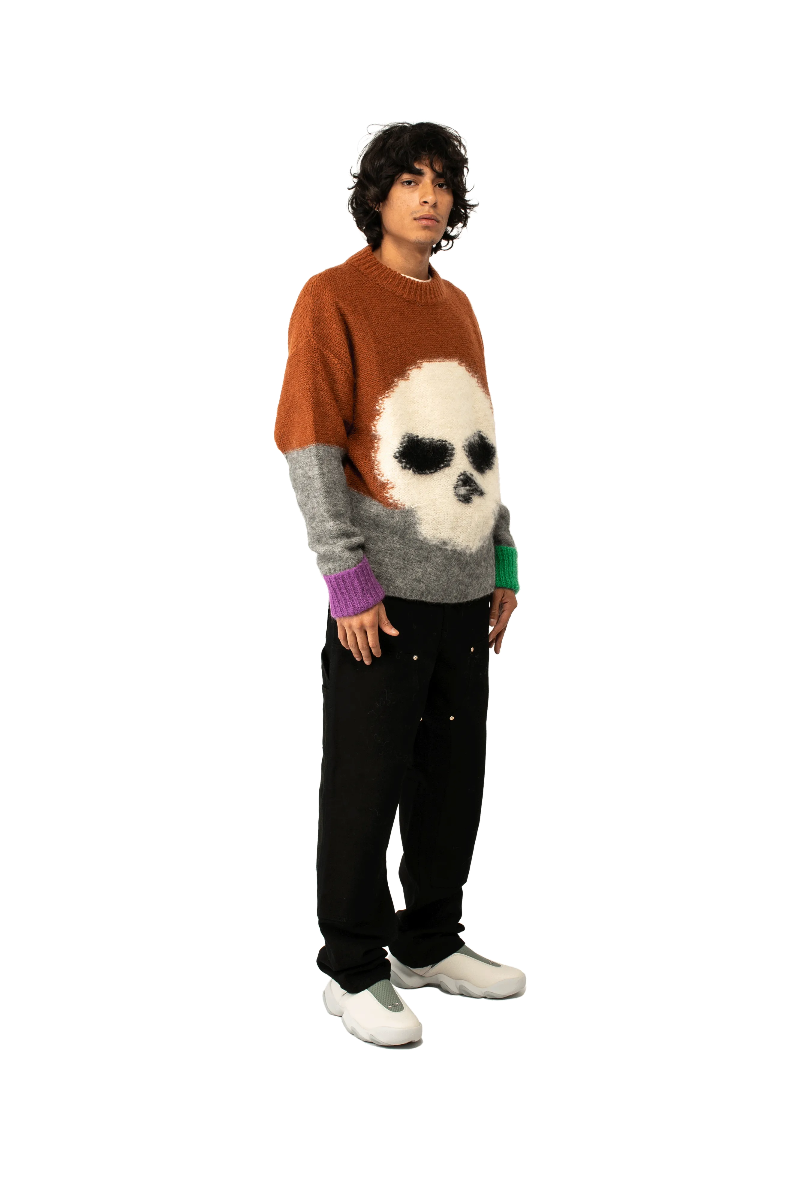 Mohair Skull Intarsia Sweater Knit