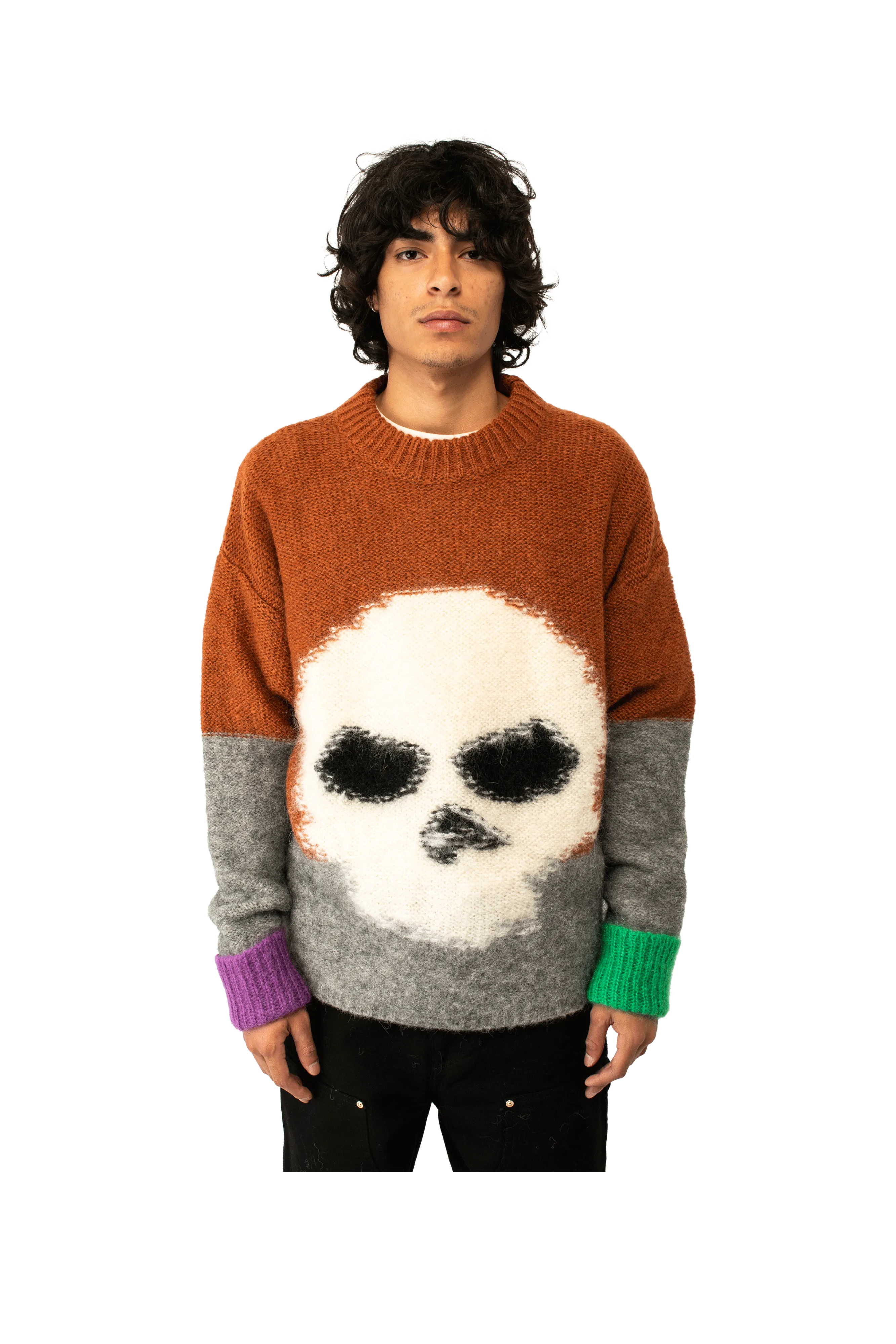 Mohair Skull Intarsia Sweater Knit