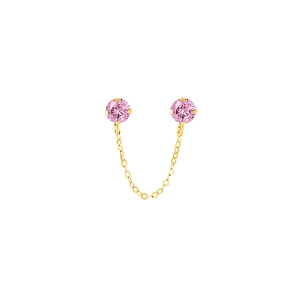 Mono Orecchino Lobo Bon Ton Oro Giallo 375/1000 Cubic Zirconia Rosa 1428143