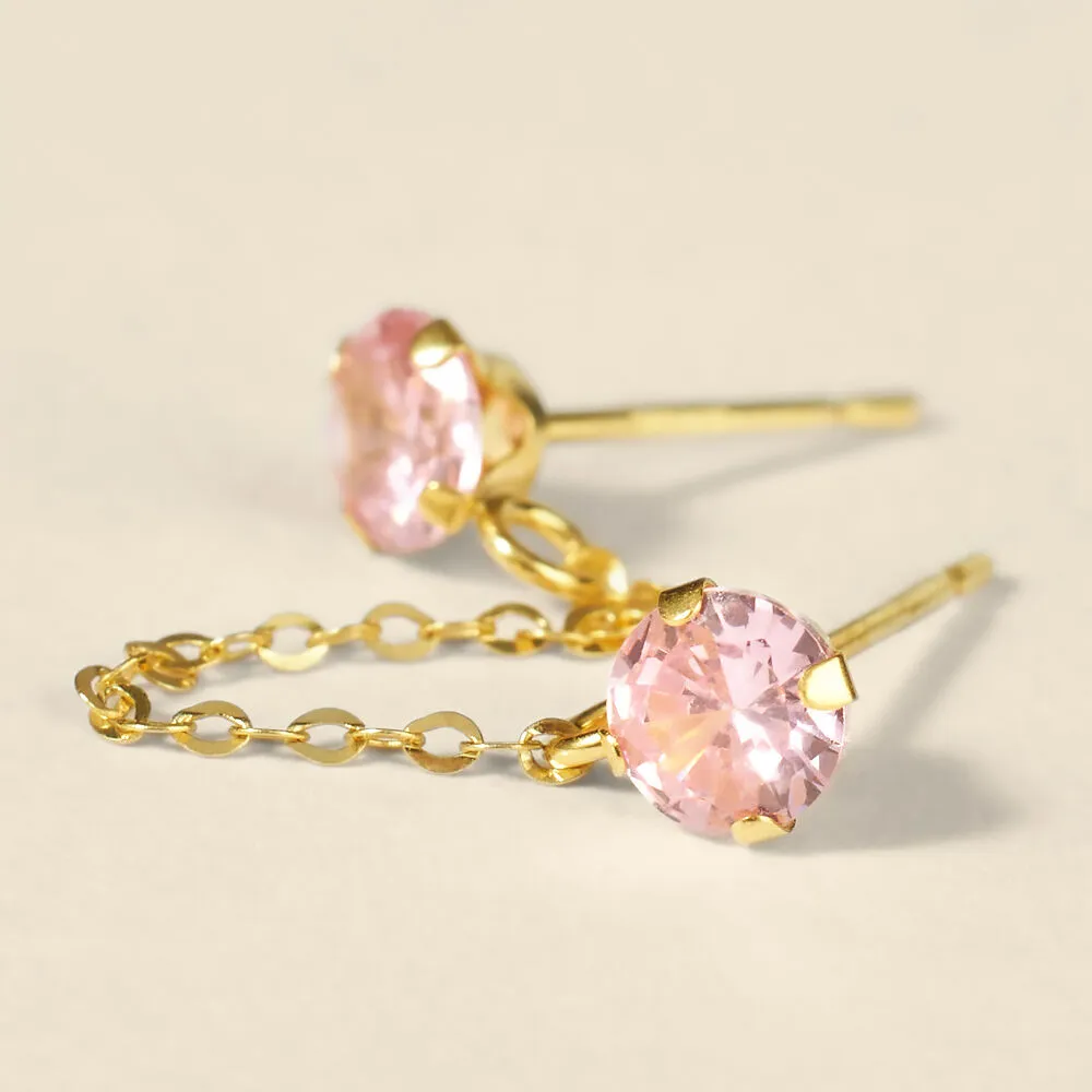 Mono Orecchino Lobo Bon Ton Oro Giallo 375/1000 Cubic Zirconia Rosa 1428143