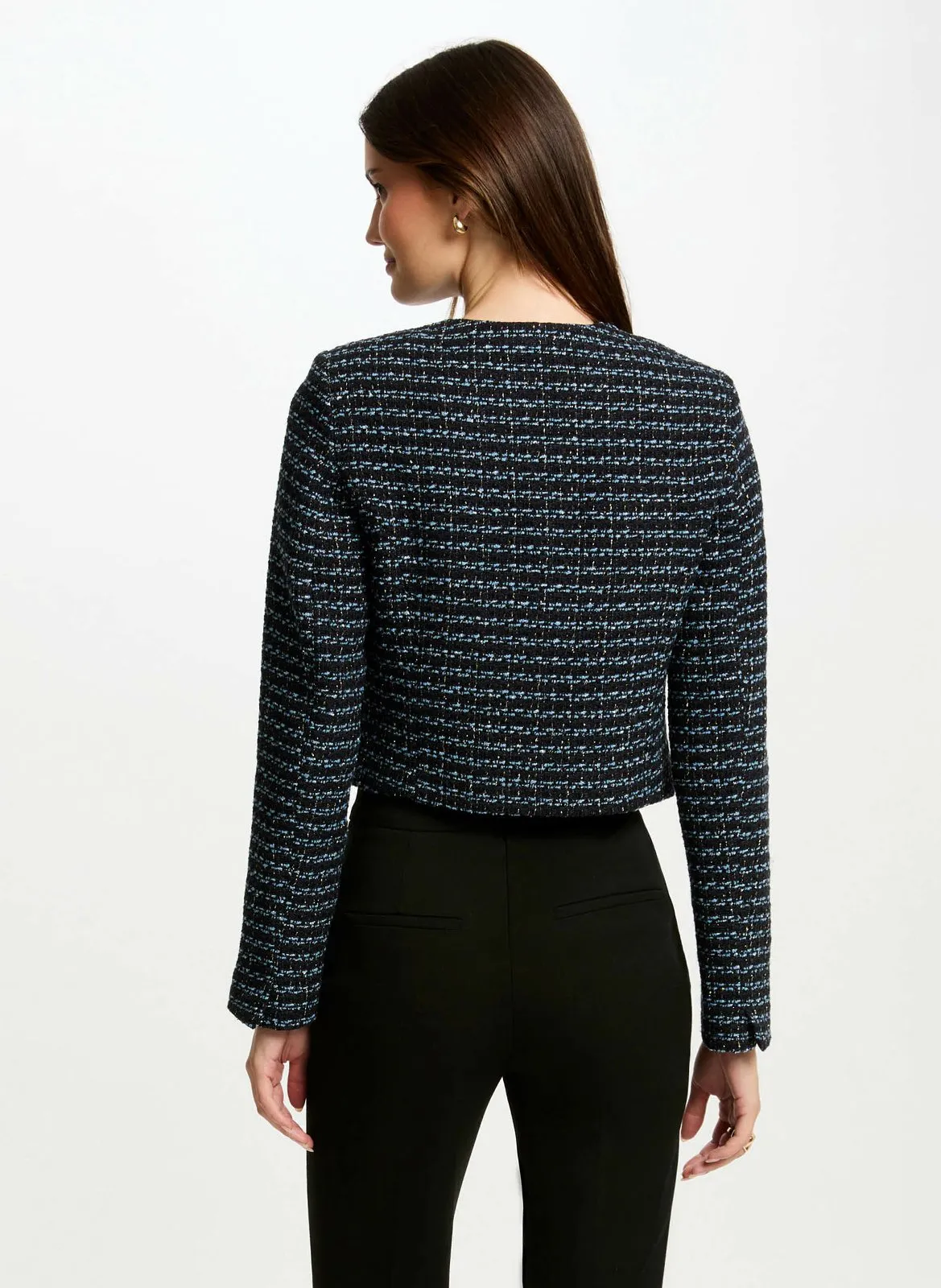  MORGAN   VKEVO.F - Giacca diritta con scollo rotondo in cotone riciclato misto | Multicolore