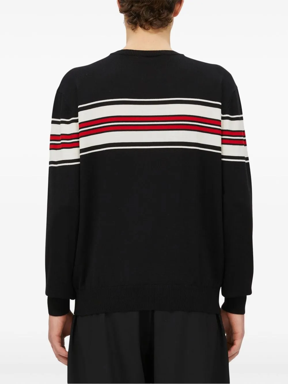 Msgm Maglia Nero Uomo Dettaglio a Righe