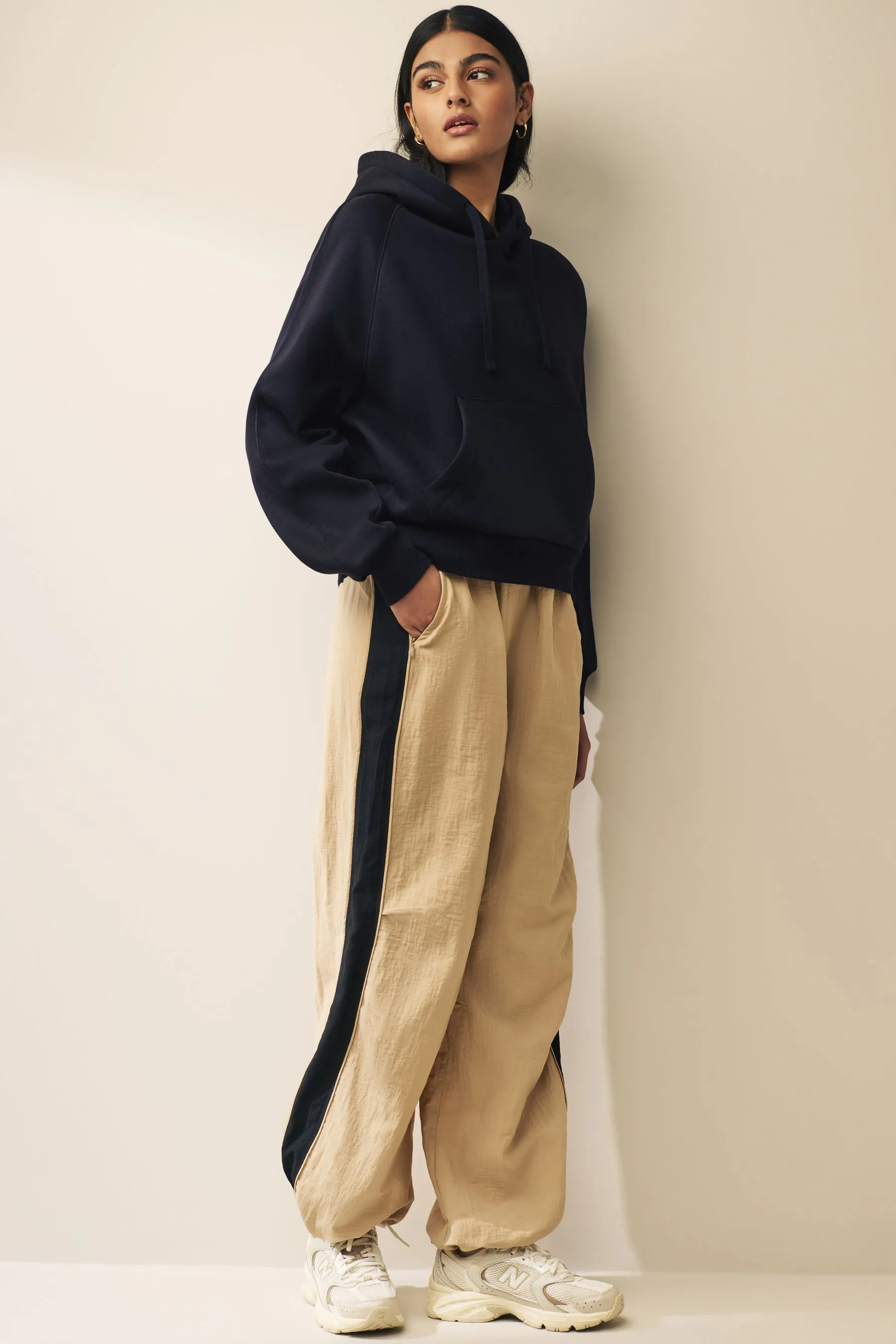 Navy  - Felpa pesante spazzolata con cappuccio