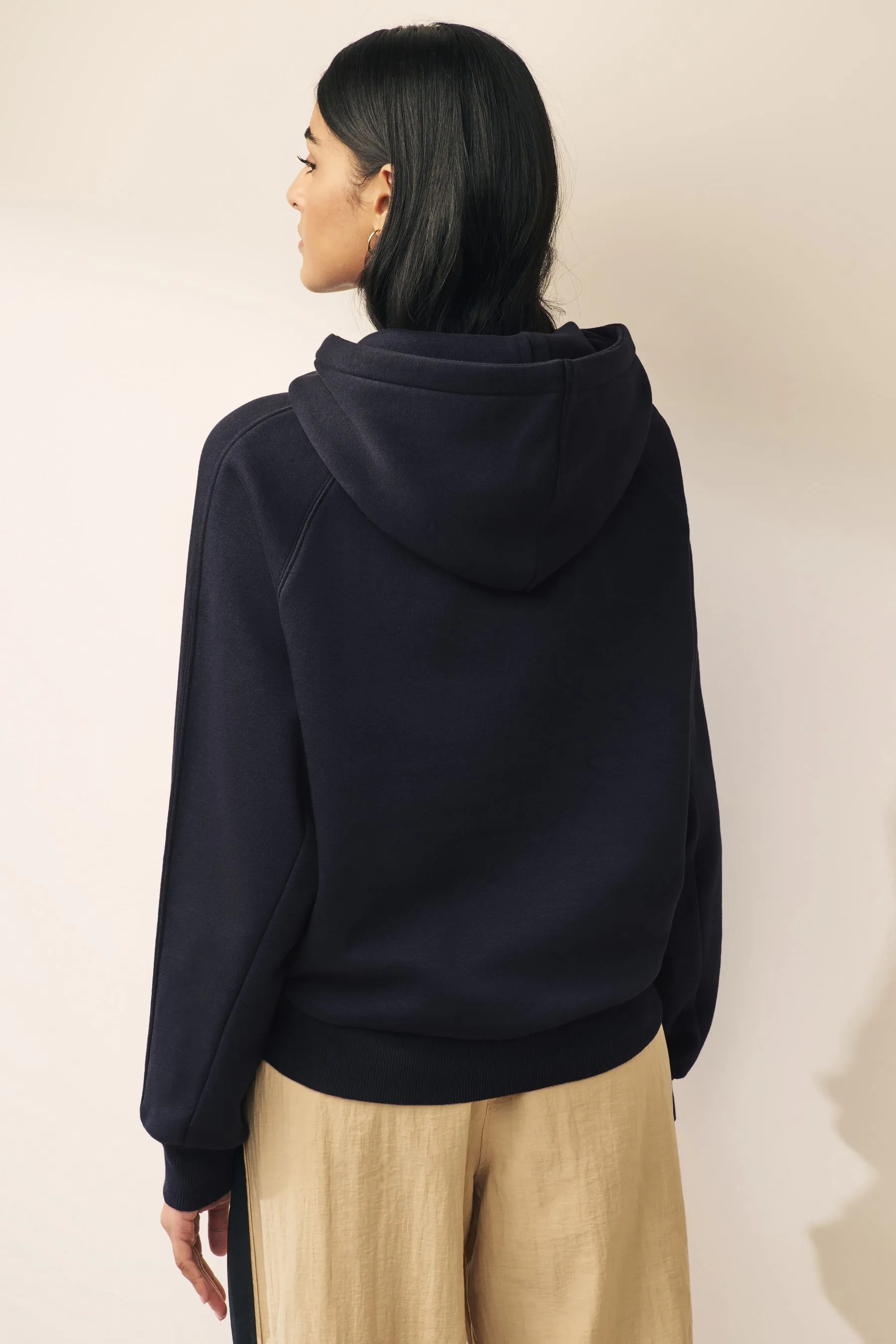 Navy  - Felpa pesante spazzolata con cappuccio