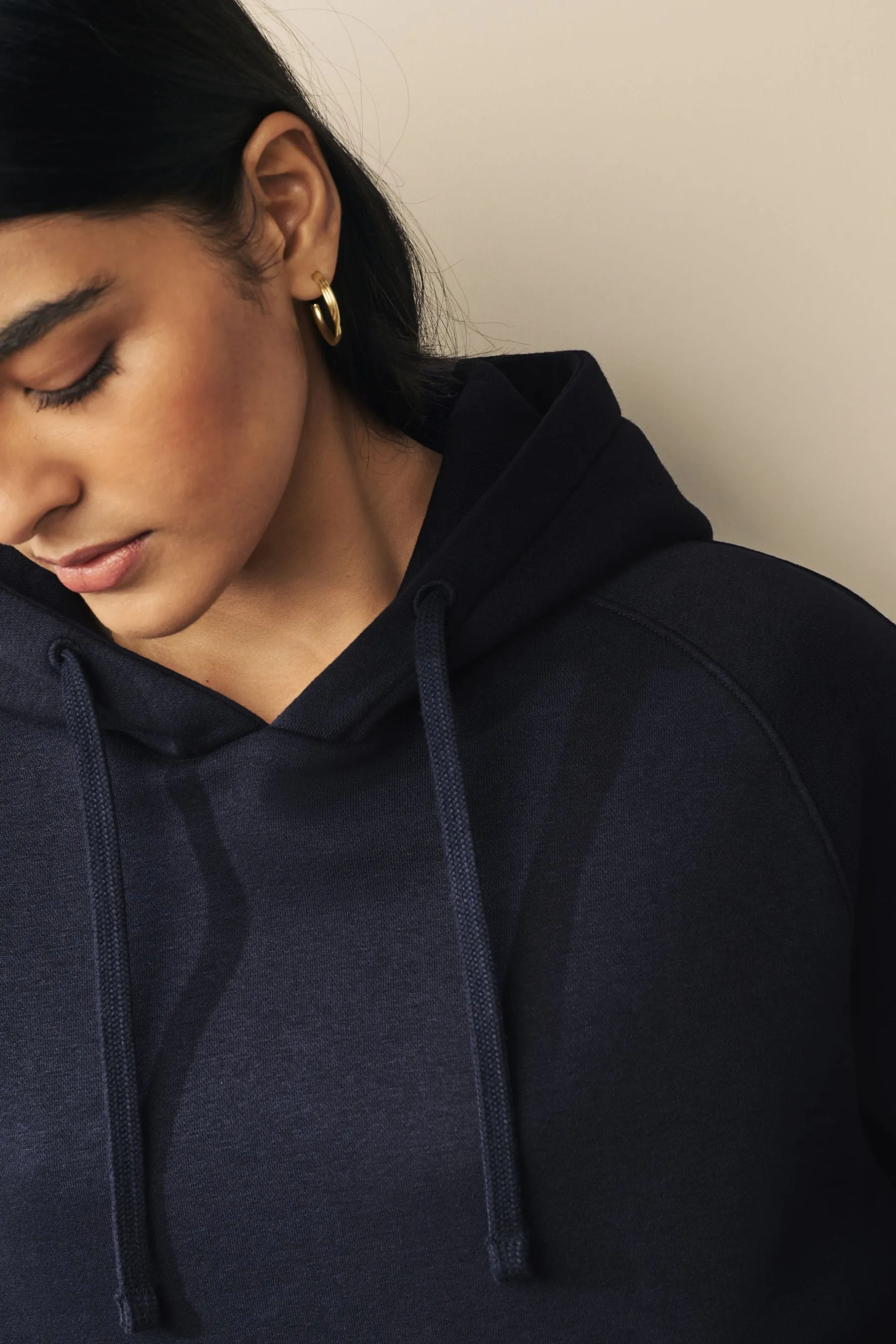 Navy  - Felpa pesante spazzolata con cappuccio