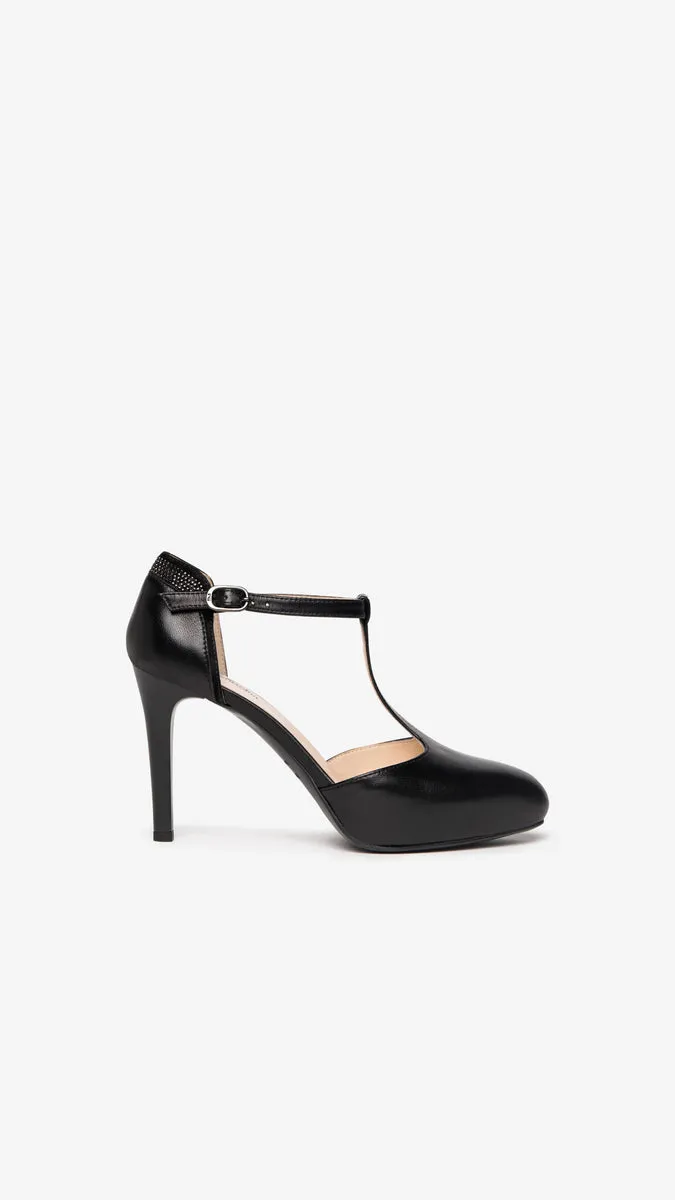 NERO GIARDINI I205500DE DECOLLETE DONNA IN PELLE E CAMOSCIO NERO