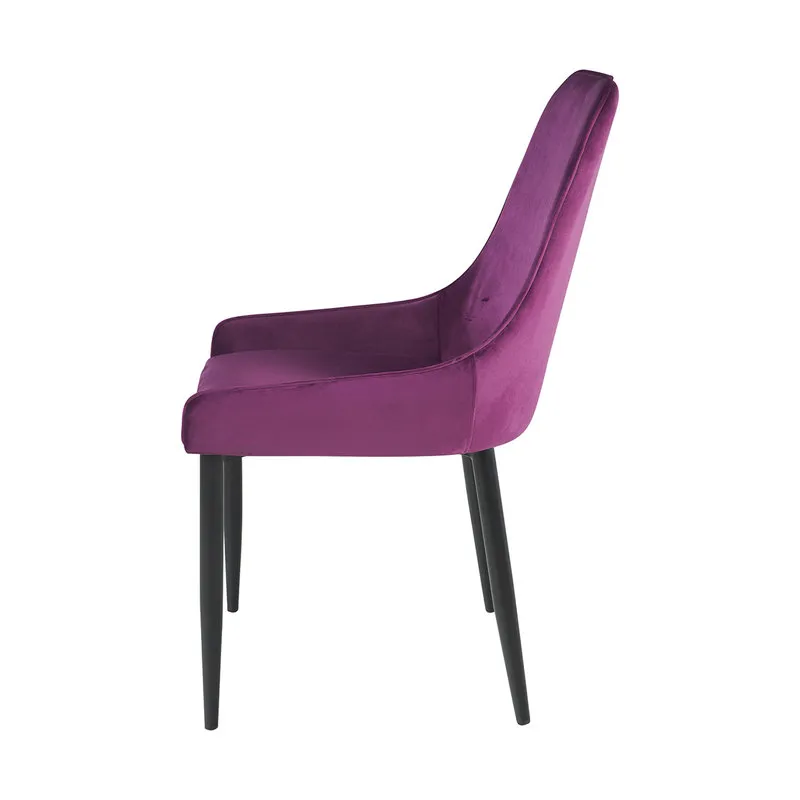 Novità Home Set 2 sedie imbottite in velluto melanzana
