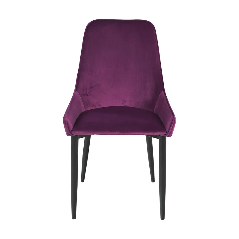Novità Home Set 2 sedie imbottite in velluto melanzana