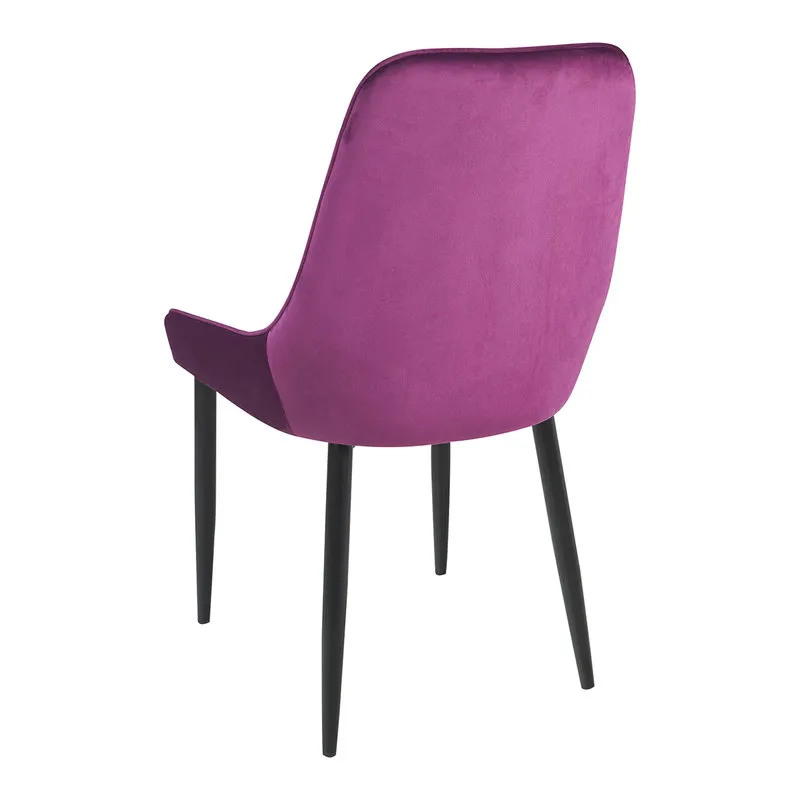 Novità Home Set 2 sedie imbottite in velluto melanzana