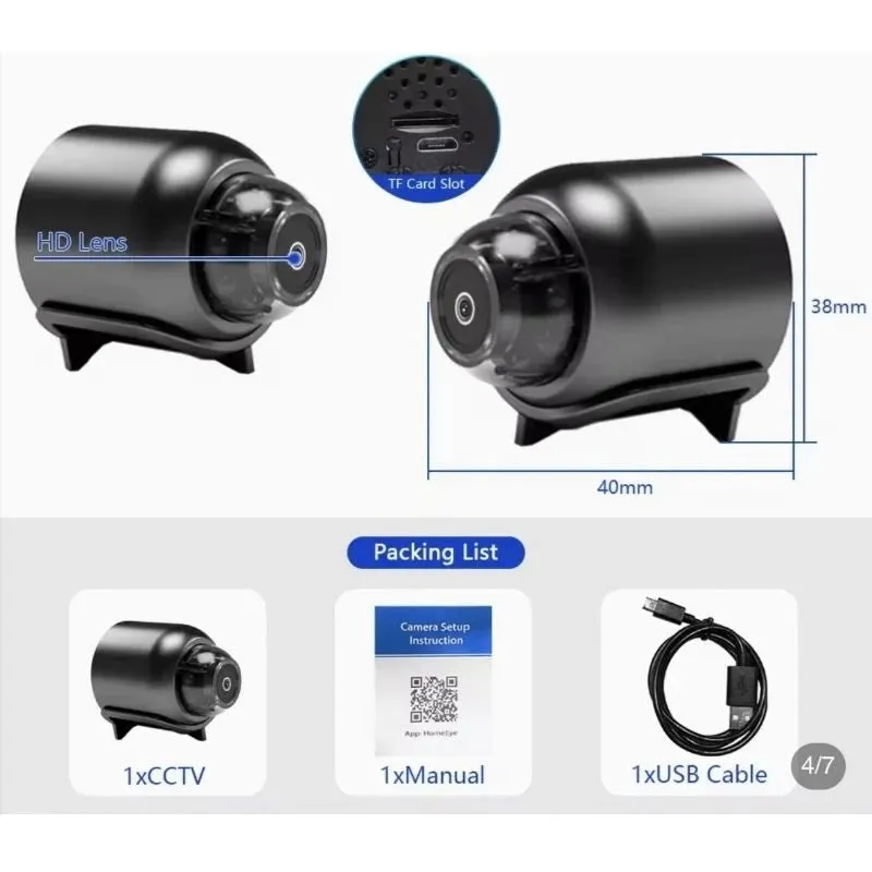 Nuova Mini telecamera X5 HD1080P telecamera WIFI Wireless compatta con funzione di registrazione ciclica adatta per il campeggio