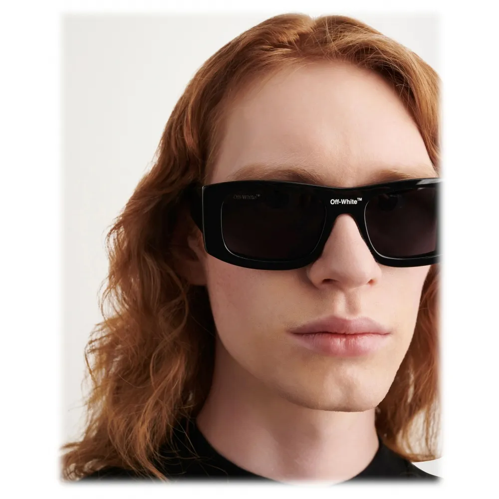Off-White - Occhiali da Sole Lucio Rettangolari - Nero Grigio - Luxury - Off-White Eyewear