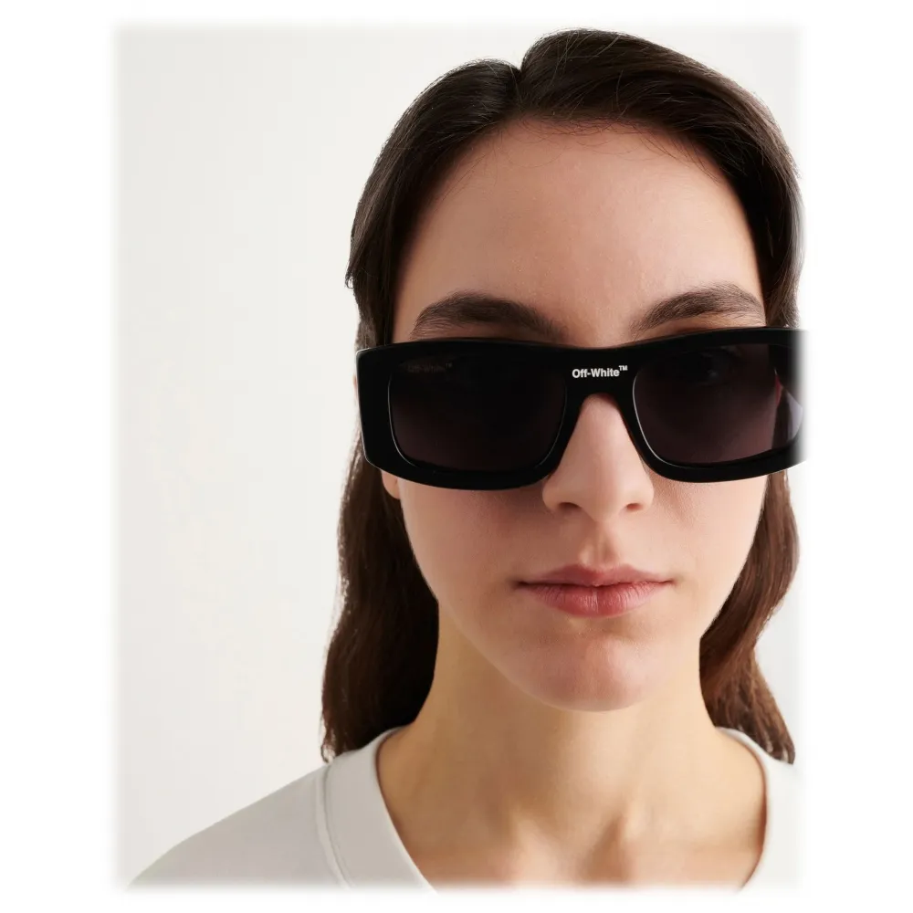Off-White - Occhiali da Sole Lucio Rettangolari - Nero Grigio - Luxury - Off-White Eyewear