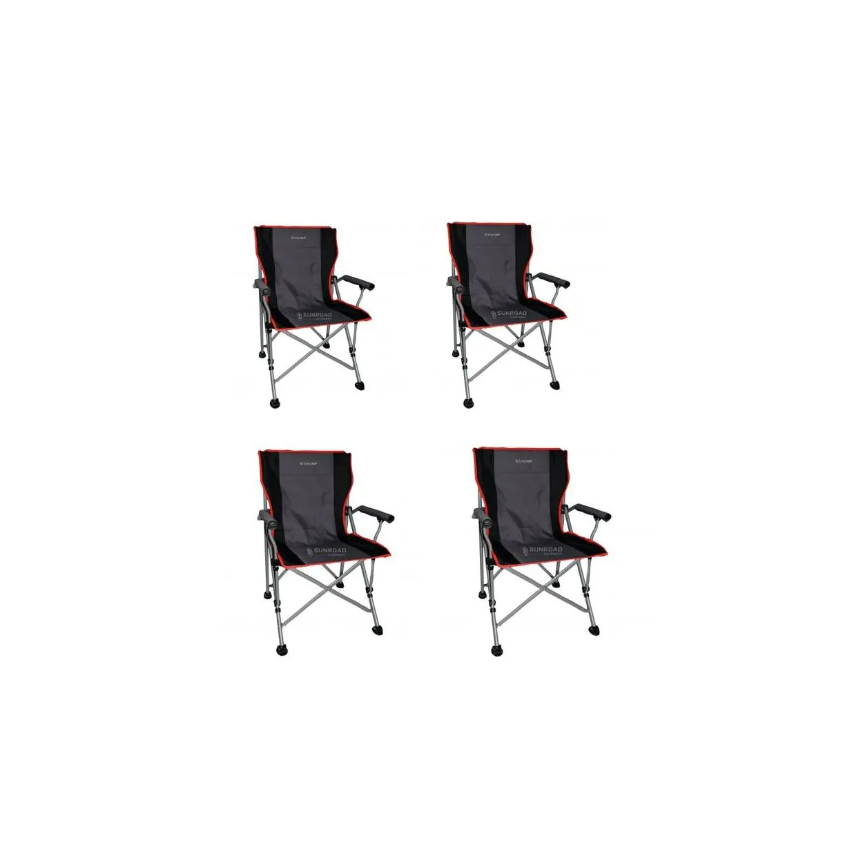Offerta 4 Sedie Pieghevoli da campeggio Easy life Bayasun  grigio/rosso