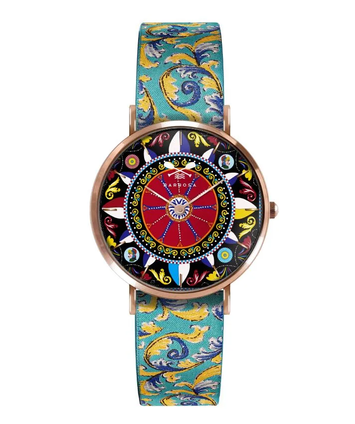 OROLOGIO SICILY BLACK dm. 36,5 JACQUARD MAIOLICA