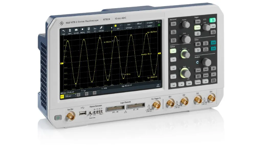 Oscilloscopio Da banco Rohde & Schwarz, 4 ch. analogici, 16 ch. digitali, 300MHz