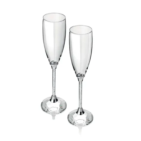 OTTAVIANI COPPIA FLUTES CON CRISTALLI