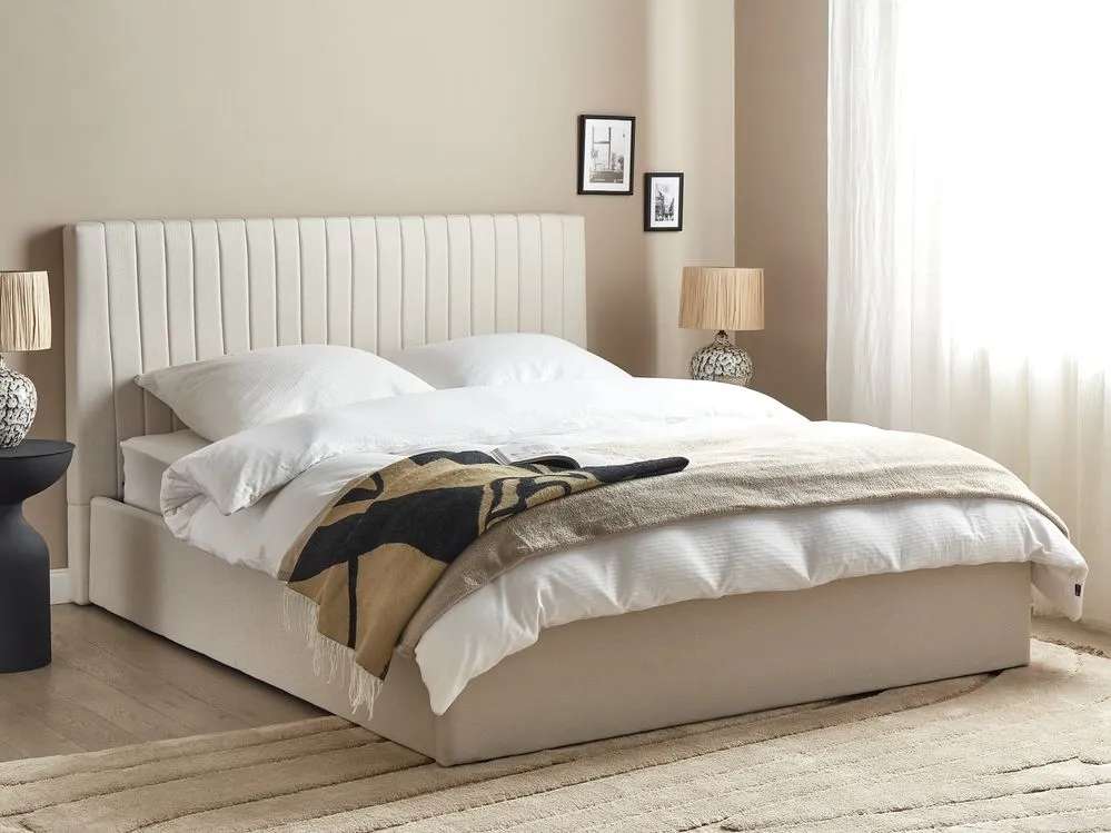 Ottoman Bed Fabric VION 160 x 200 cm (EU King Size) Beige