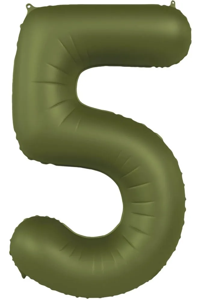 Palloncino foil numero 5 verde oliva 86cm