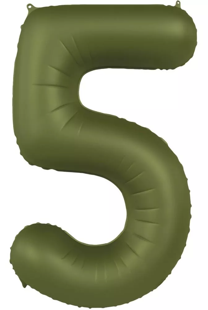Palloncino foil numero 5 verde oliva 86cm