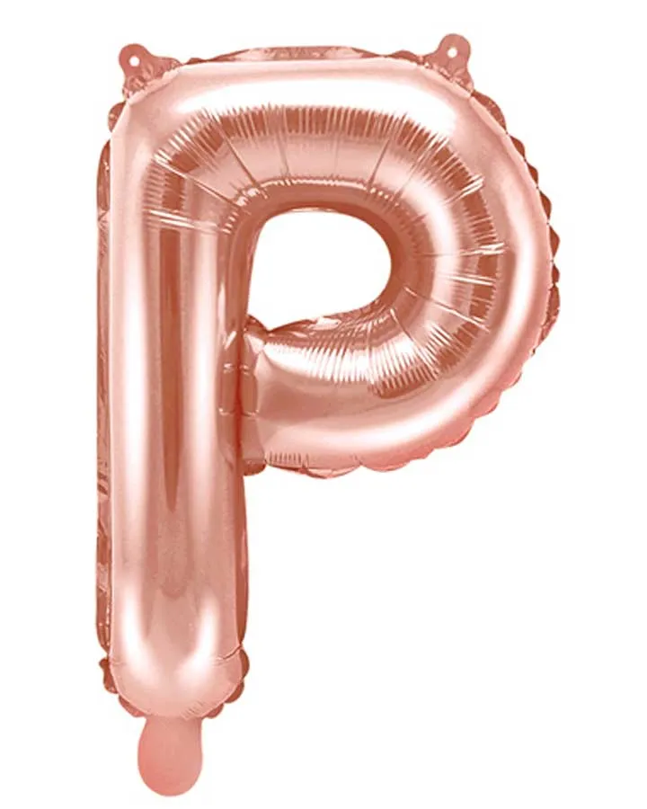 Palloncino lettera P rosa oro 35 cm