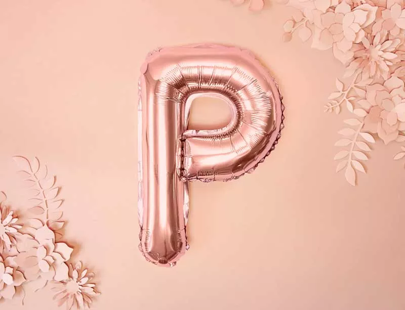 Palloncino lettera P rosa oro 35 cm