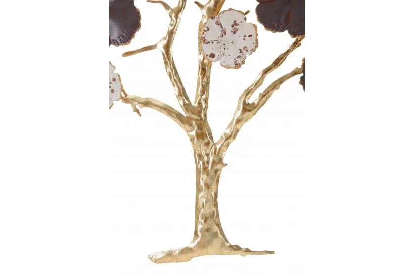 Pannello decorativo struttuta in metallo dorato albero in fiore Purpy